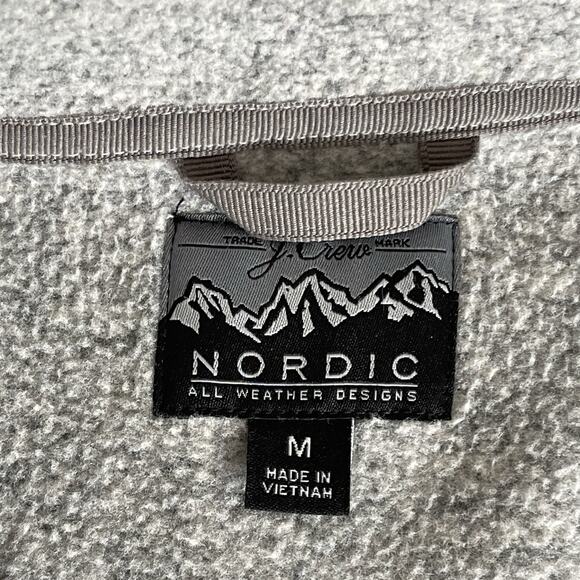 J Crew Nordic Men’s Medium Gray Jacket Polartec Sweater Fleece - Picture 3 of 11